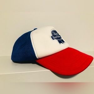 VINTAGE PBR pabst blue ribbon trucker hat cap mesh blue hipster snapback retro